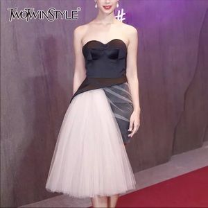 Black dress with a tule flare